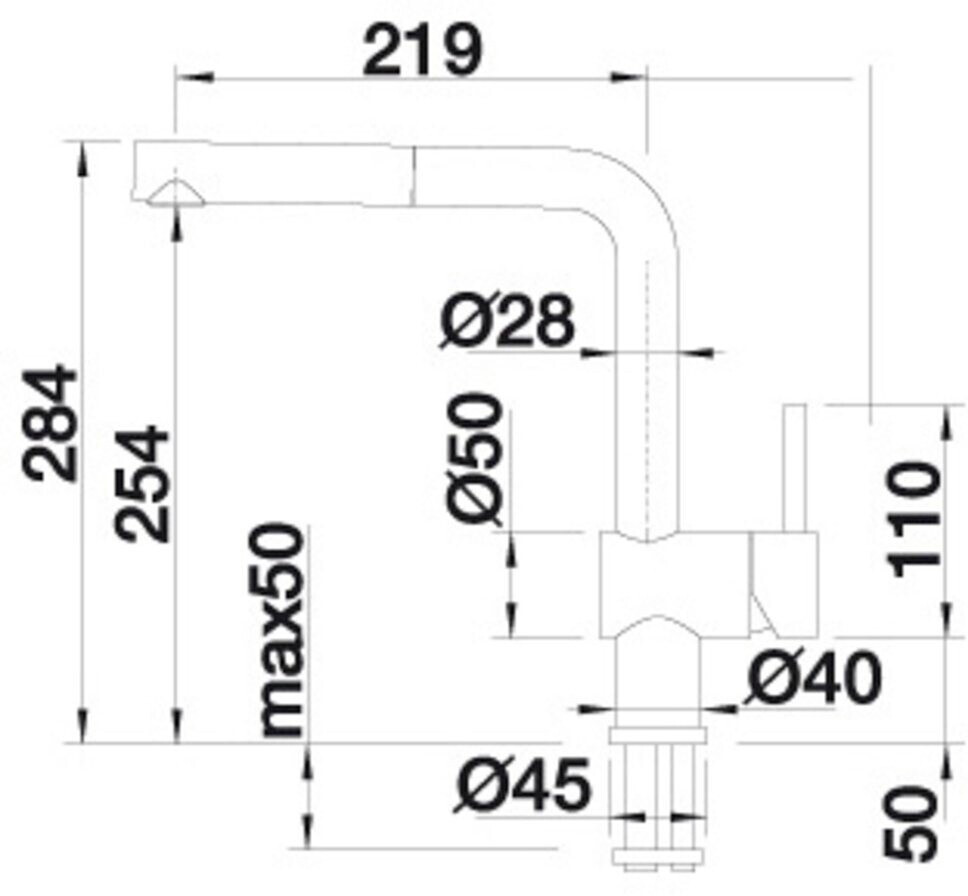 Vòi rửa bát Blanco Linus-S Sonderfarbe schwarz matt | 525807