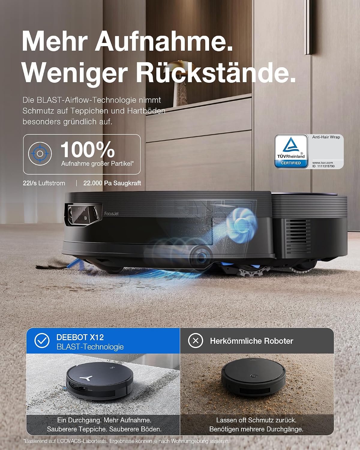 Robot hút bụi lau nhà Ecovacs DEEBOT X12 OmniCyclone