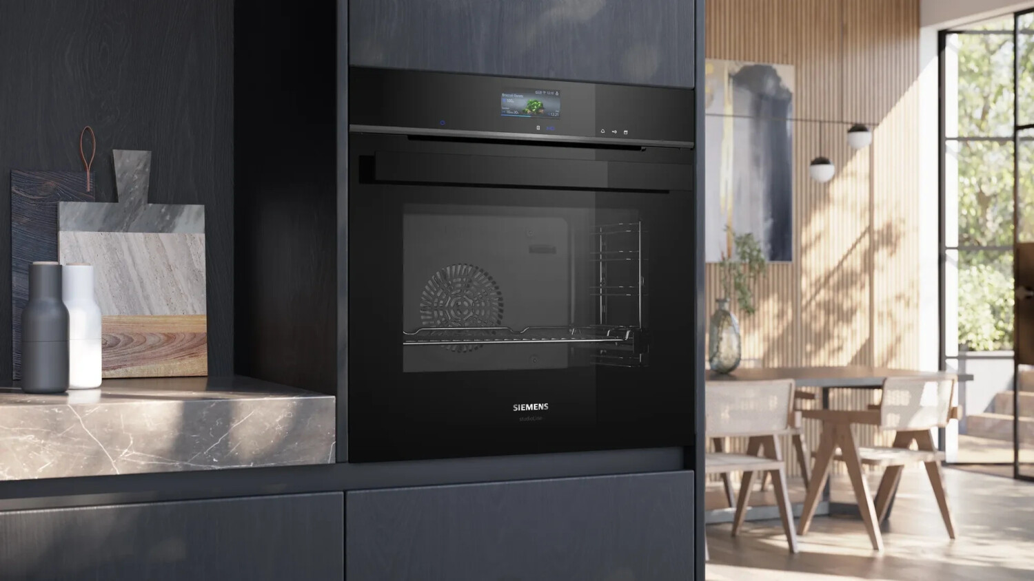 Lò nướng kèm hấp Siemens studioLine iQ700 | HS936GCB1