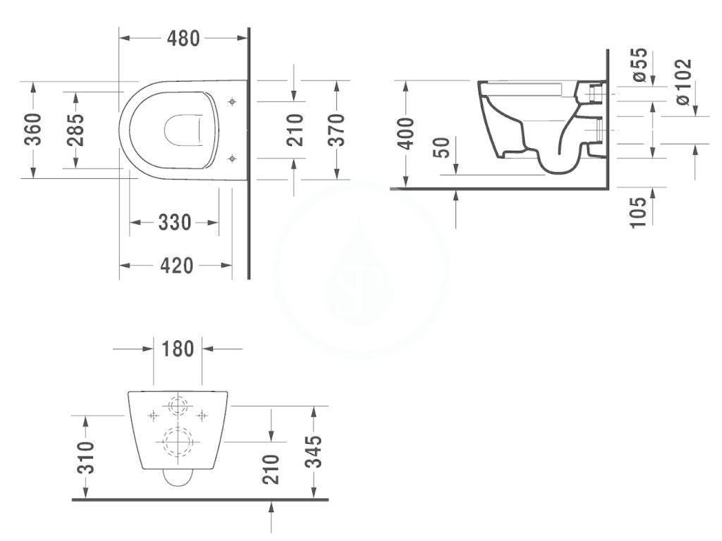 Bồn cầu hoàn chỉnh Duravit ME by Starck | 25300900001