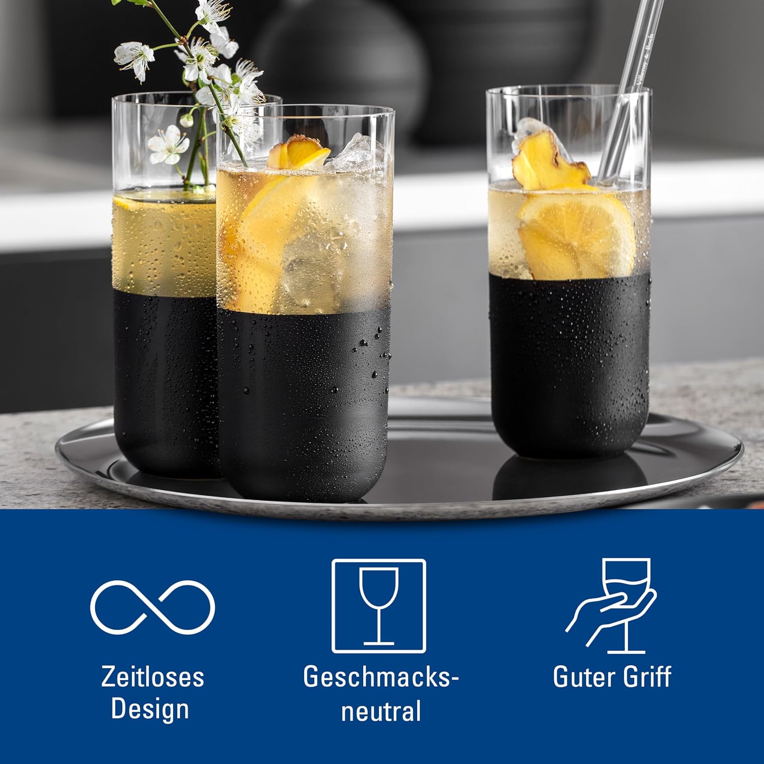 Set 4 cốc Villeroy & Boch Manufacture Rock Longdrinkbecher | 300ml