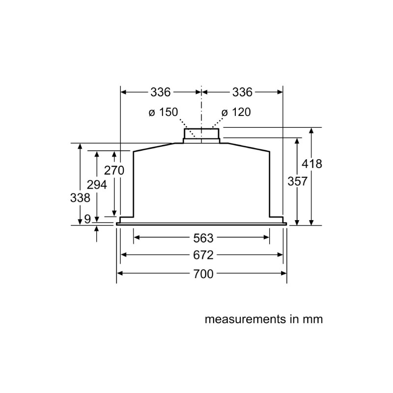 Hút mùi Bosch size 70cm Series 6 | DHL785C