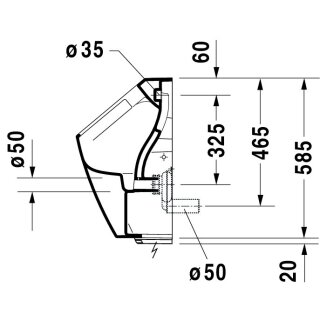 Bồn tiểu Duravit ME by Starck chạy pin, men HygieneGlaze | 2809312000