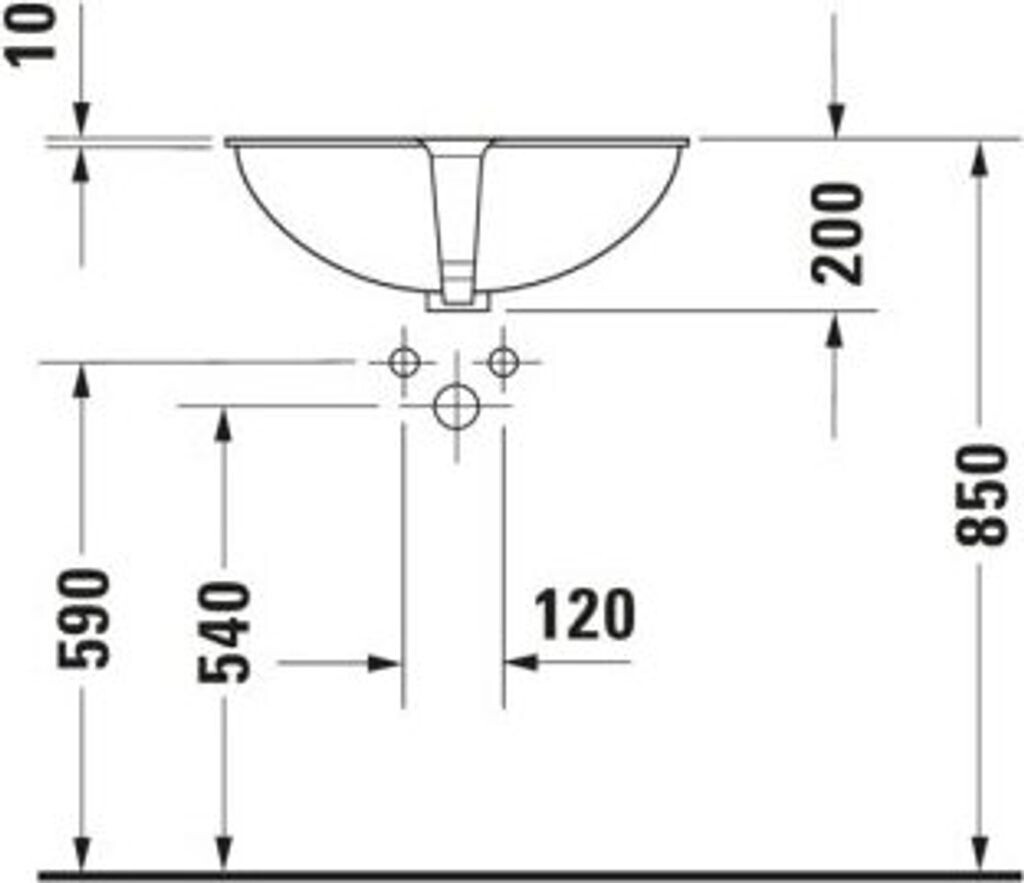 Chậu lavabo âm bàn Duravit Design Classics với WonderGliss | 04665100001