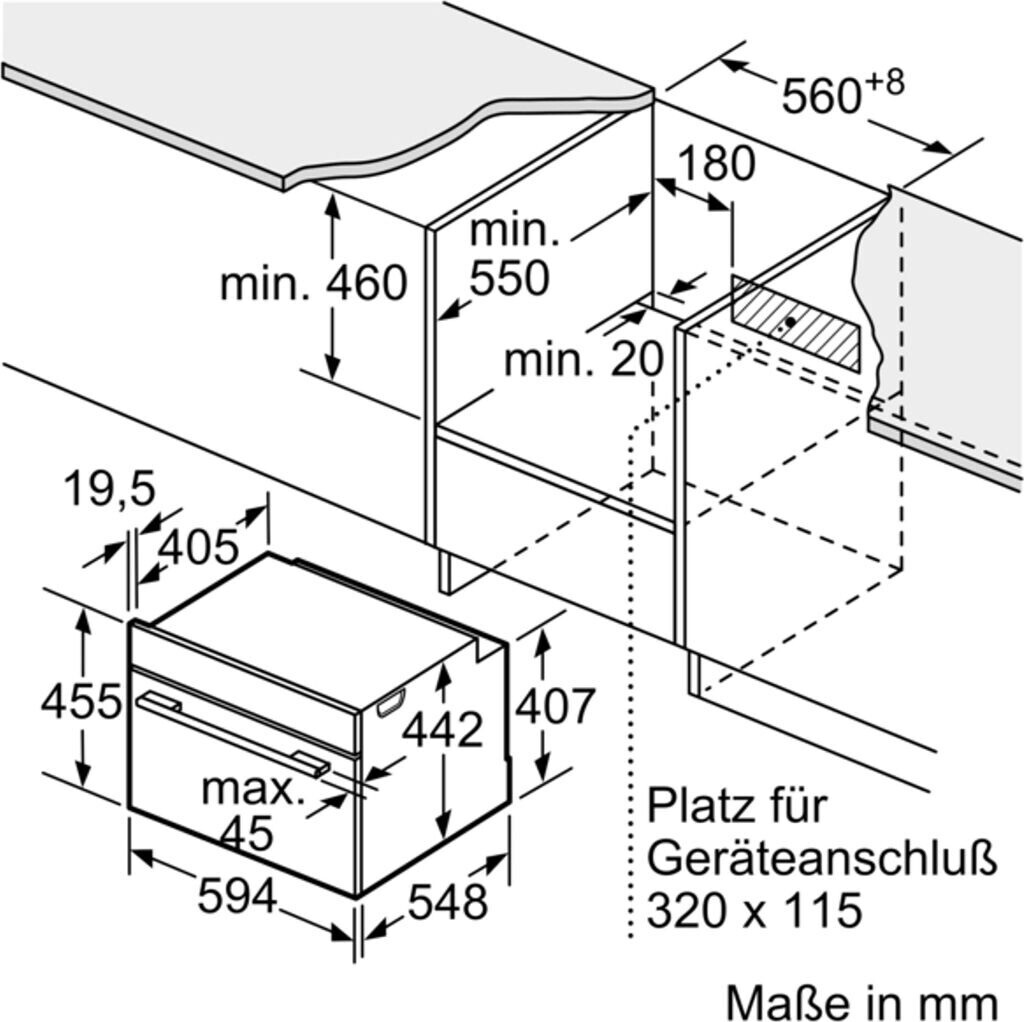 Lò nướng kèm hấp Bosch Series 8, size 45cm | CSG7361B1