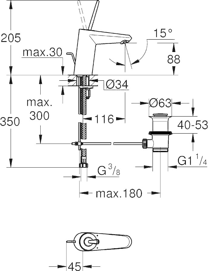 Vòi lavabo Grohe Eurodisc Joy | 23425000