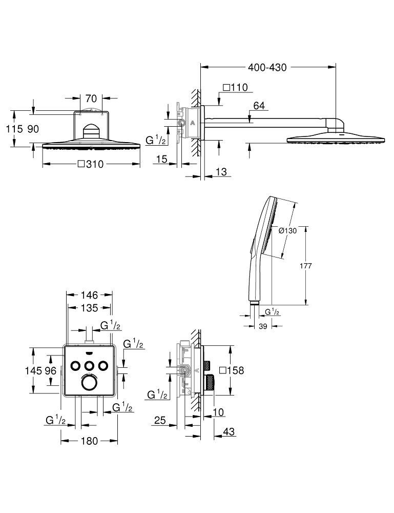 Sen âm tường Grohe Grohtherm Smartcontrol | 34706AL0