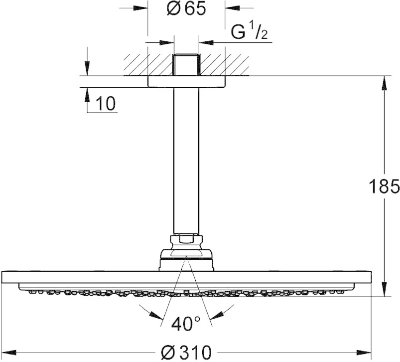 Bát Sen, Thanh Treo Grohe Rainshower  Cosmo 310 Eco | 26067000