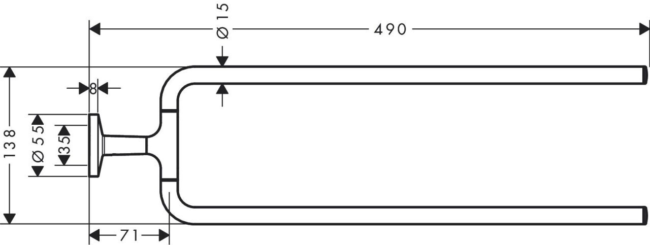 Giá treo khăn đôi Axor , màu đồng thau đánh bóng | 42822140