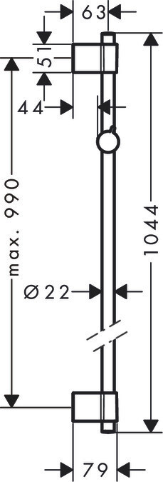 Thanh treo sen tắm Hansgrohe Unica Varia 105cm | 27356000