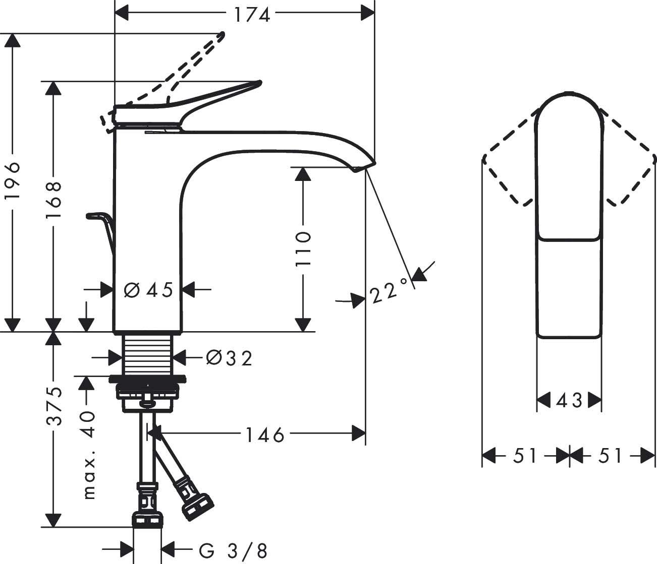Vòi lavabo Hansgrohe Vivenis 110 | 75020000