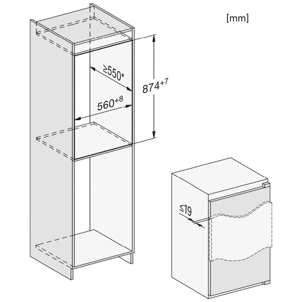 Tủ Lạnh Âm Tủ Miele 144L | K 7117 D