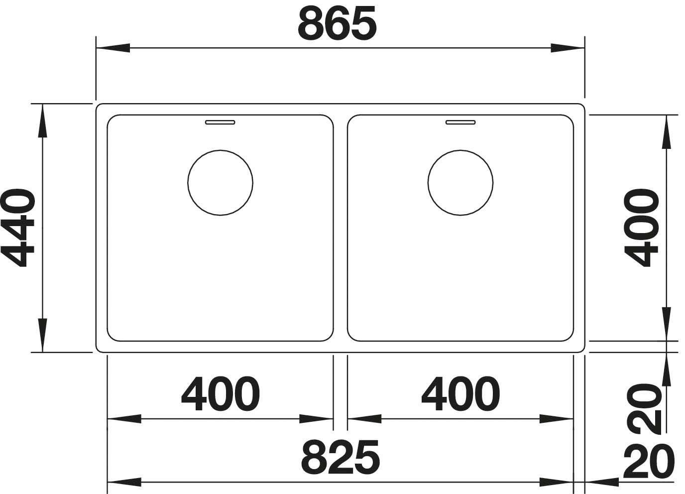 Chậu rửa bát Blanco Andano 400/400U | 522987