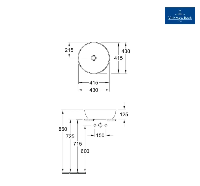 Chậu lavabo Villeroy & Boch Artis  43cm | 41794301