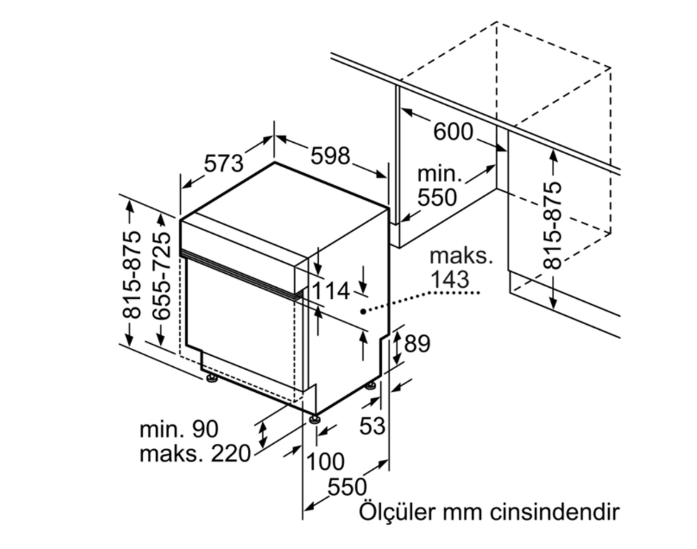 Máy rửa bát bán âm tủ Bosch Serie 8 | SMI8ZDS81T