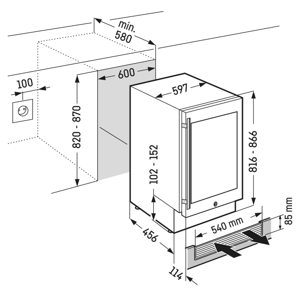 Tủ bảo quản rượu vang âm tủ Liebherr | UWTes 1672