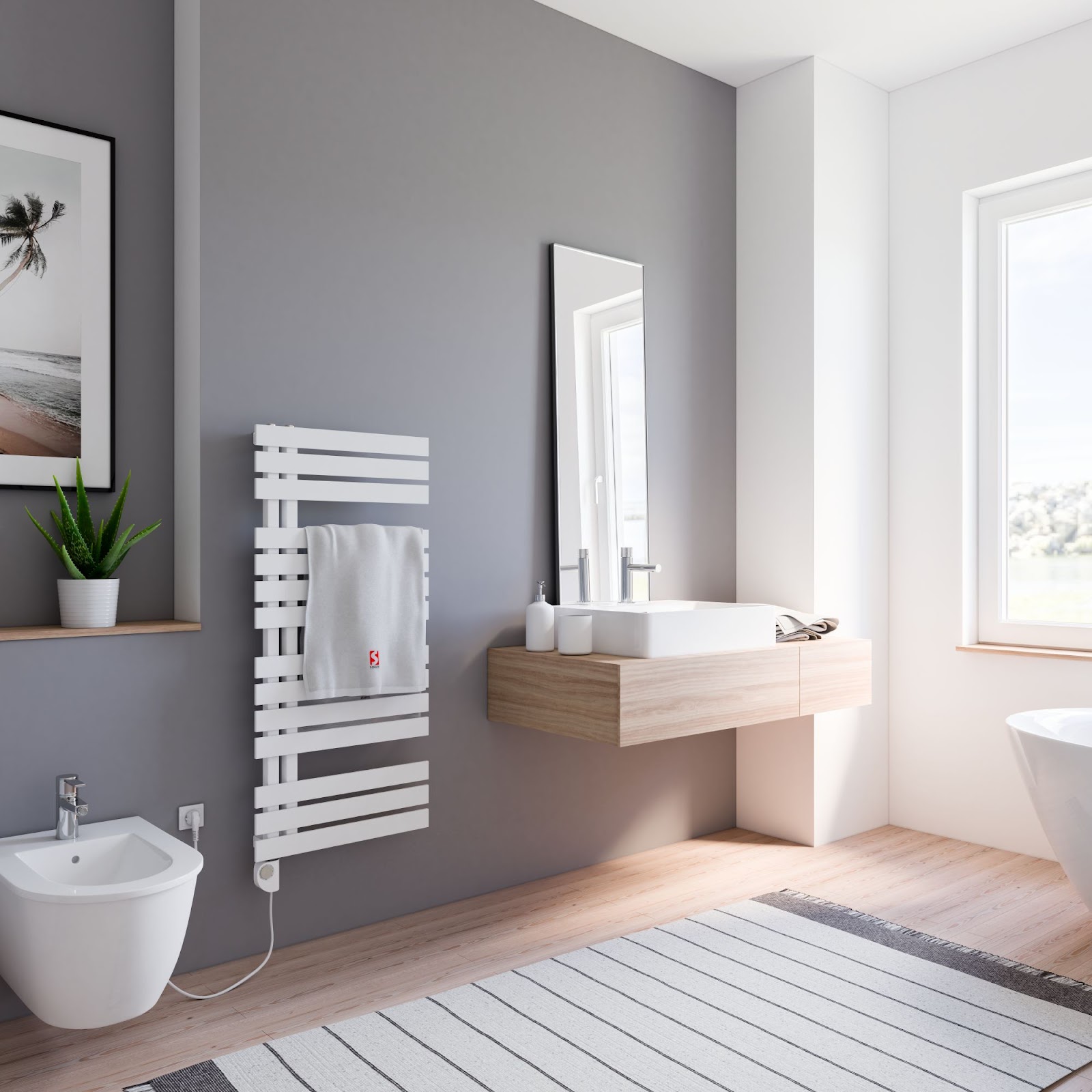 Giá sưởi khăn tắm điện Schulte Breda