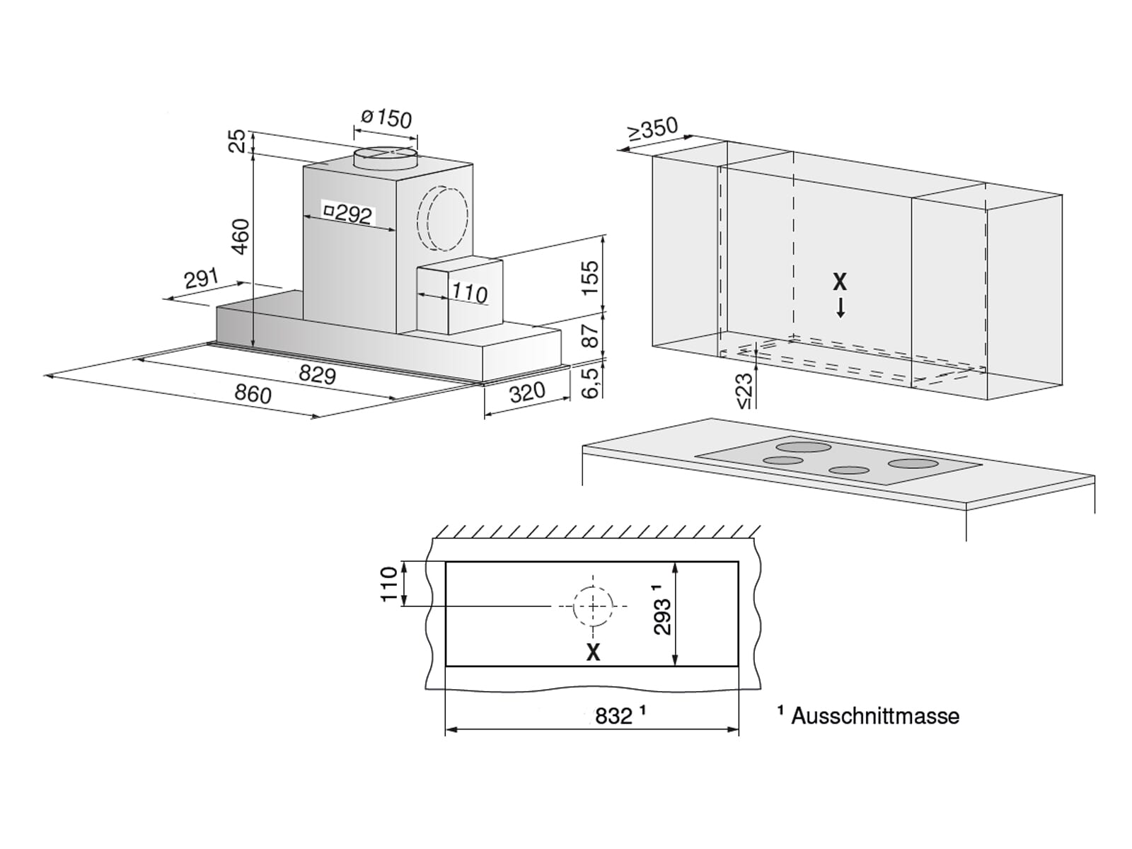Hút mùi âm tủ AiroClear V4000 86cm | 6401000001