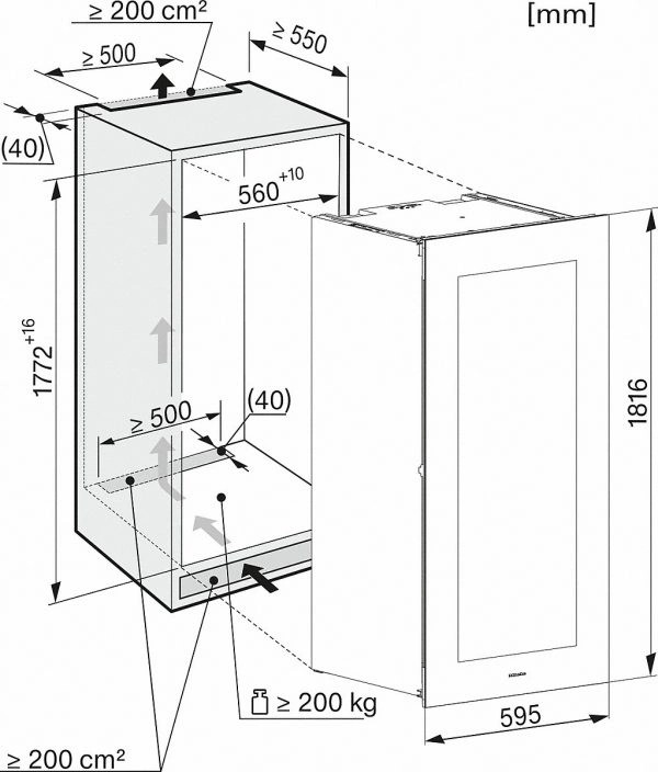 Tủ bảo quản rượu vang Miele mặt kính | KWT 6722 iGS