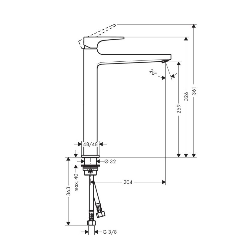 Vòi lavabo Hansgrohe Metropol 260 | 32512000