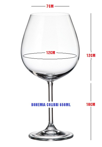 Bộ ly rượu vang Bohemia Colibri 650ml | 6 Ly