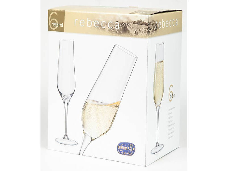 Bộ ly Champagne Bohemia Rebecca | 195ml