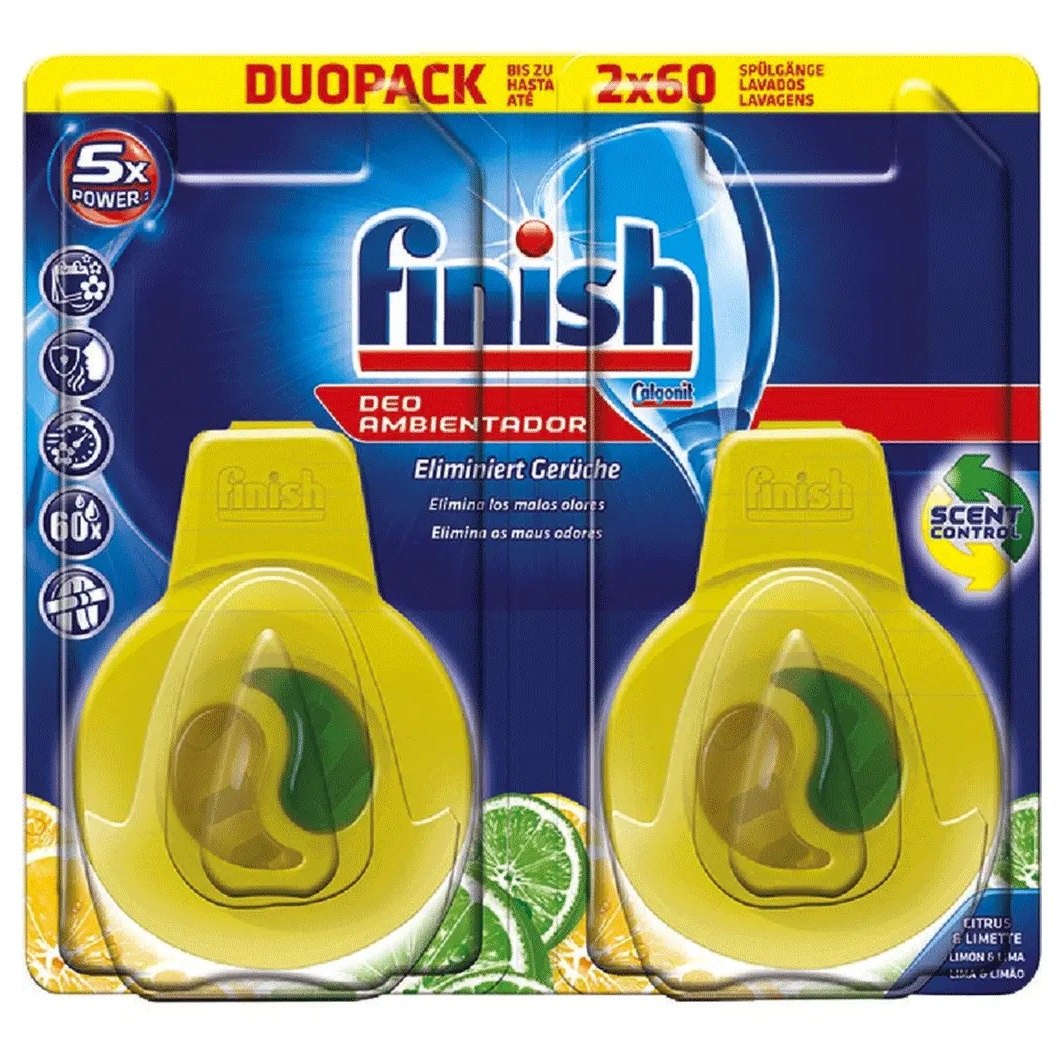 Tinh Dầu Treo Khử Mùi FINISH-Deo Citrus & Limette – Duo Pack