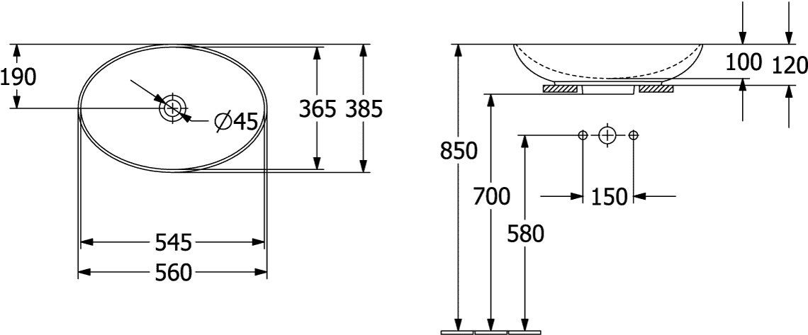 Chậu lavabo Villeroy & Boch Loop & Friends | 4A4701R1