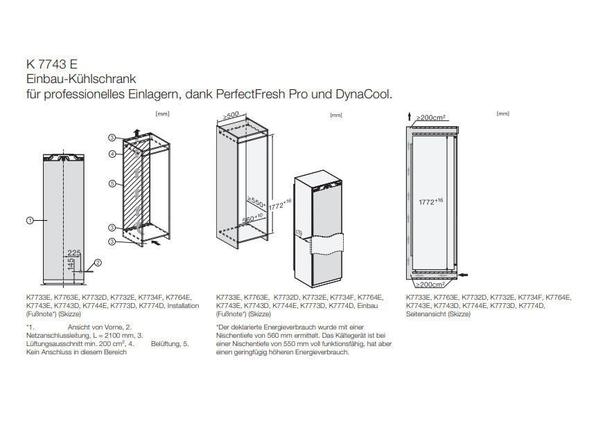 Tủ mát âm tủ Miele | K 7743 E