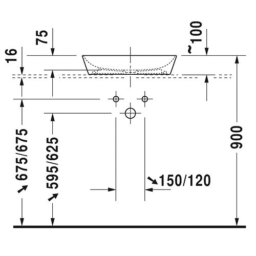 Chậu lavabo dương Duravit Cape Cod | 2339500000
