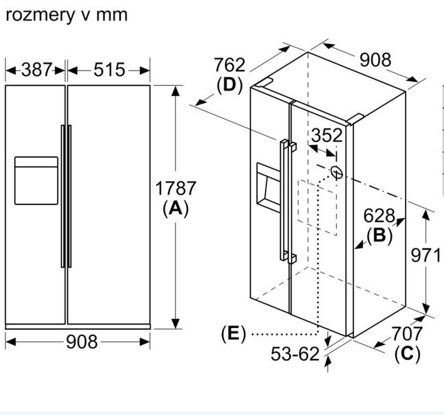 Tủ lạnh Side By Side Bosch 612L Series 6 | KAD93ABEP