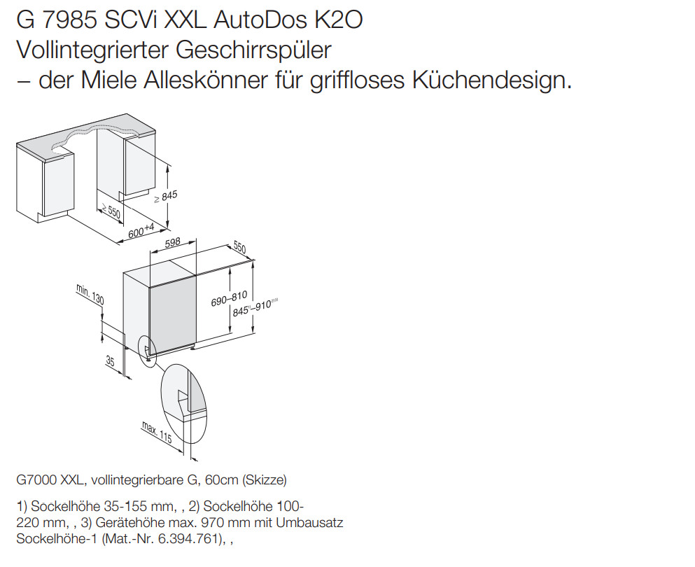 Máy rửa bát âm toàn phần Miele XXL AutoDos K2O | G 7985 SCVi