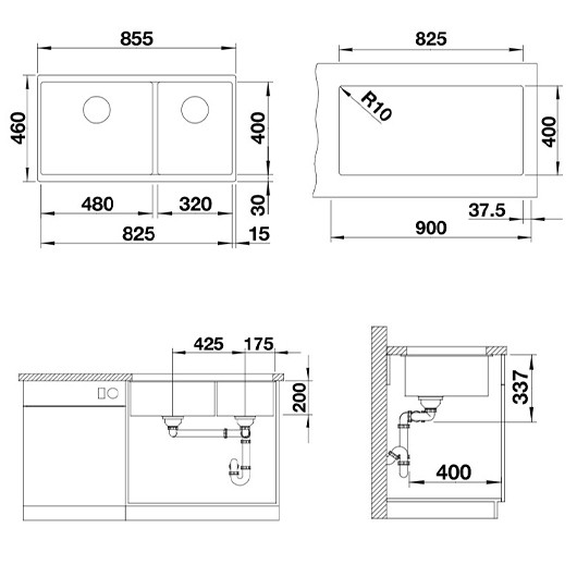 Chậu rửa bát Blanco Subline | 480/320U