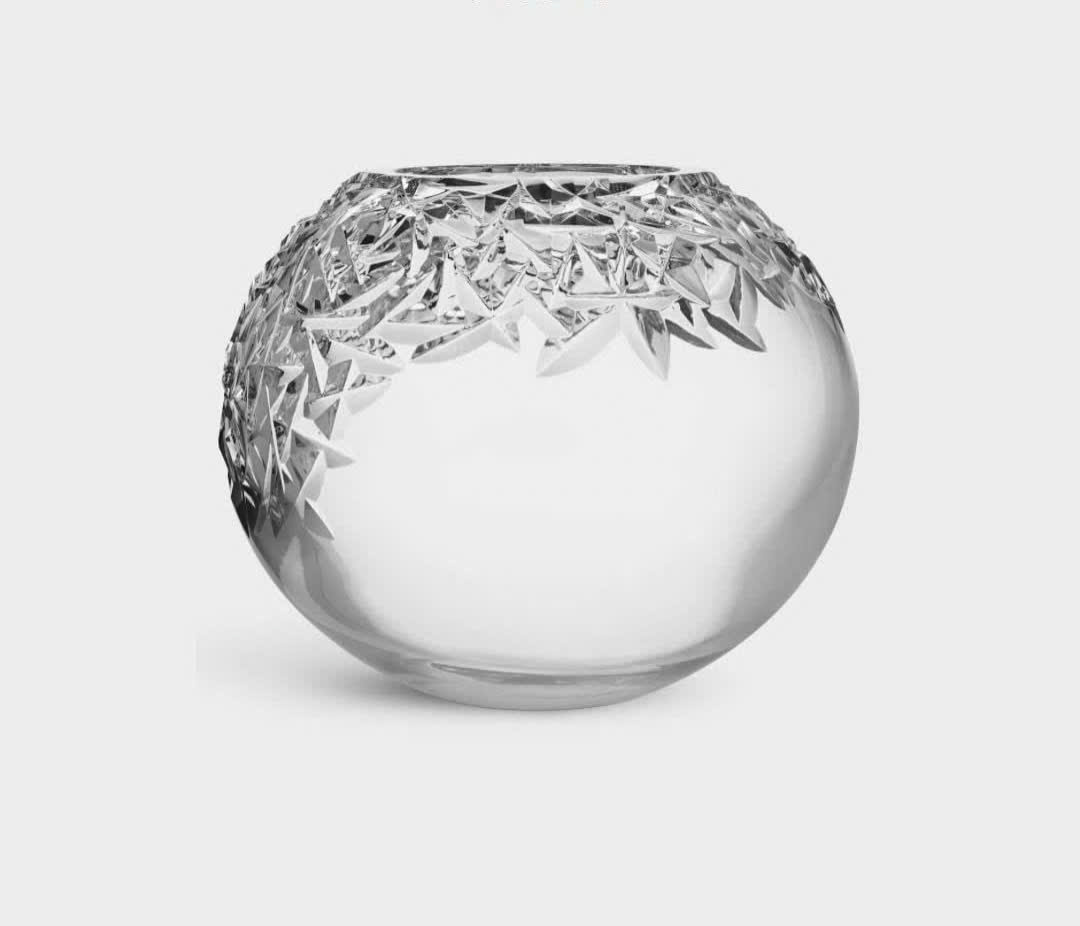 Lọ hoa cầu tròn pha lê Orrefors | 20cm