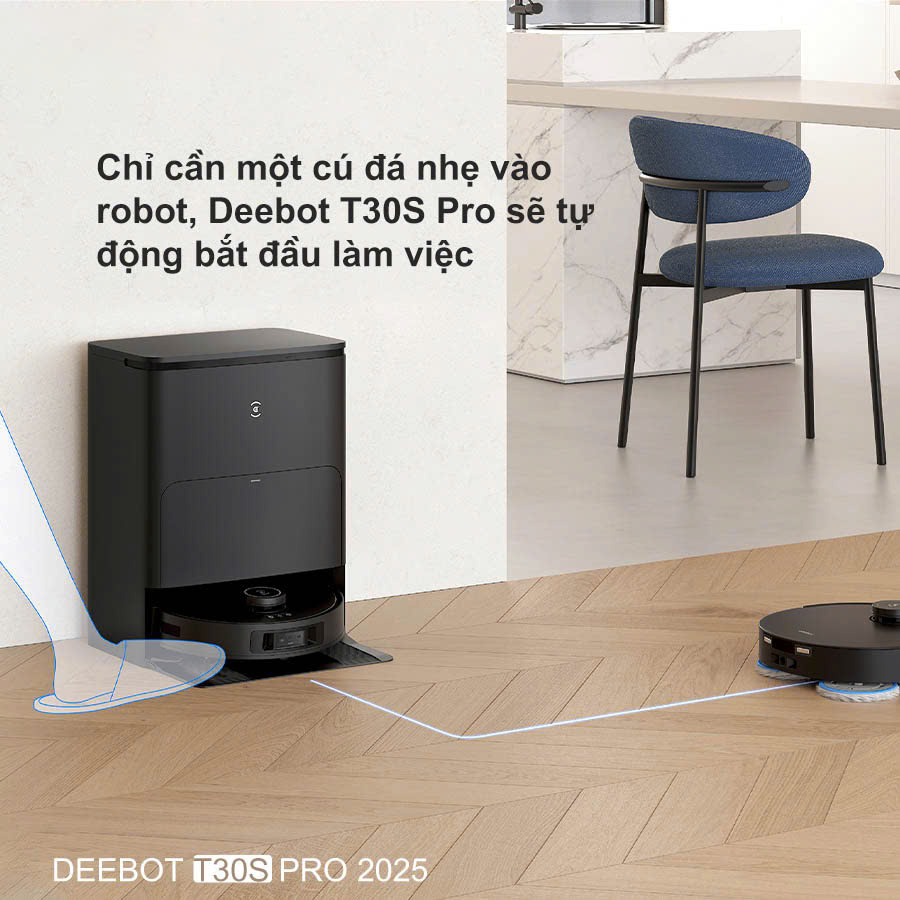 Robot hút bụi lau nhà Ecovacs New 2025 (Trắng/ Đen) | T30S Pro