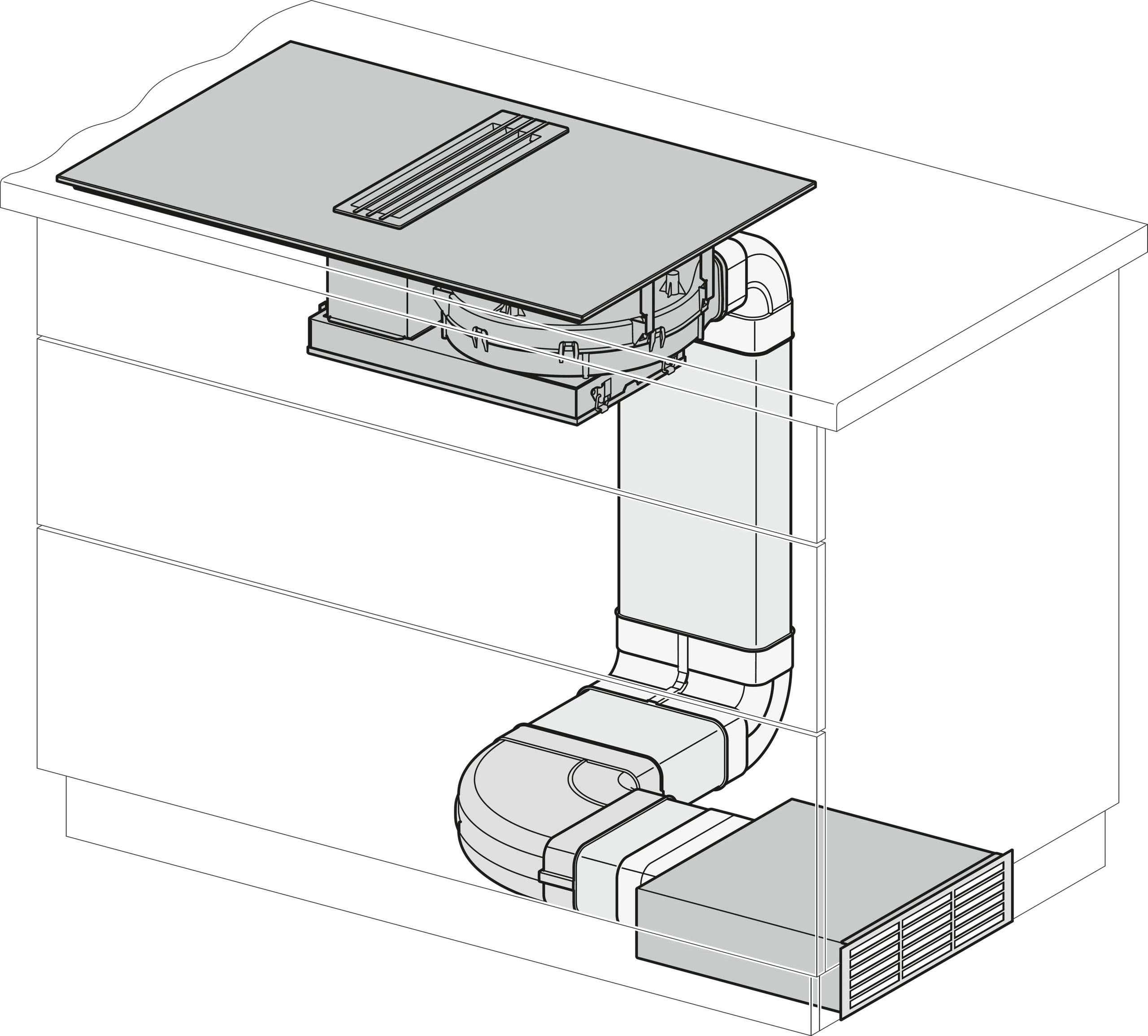 Bộ ống kèm hộp tuần hoàn cho hút mùi bếp Miele | DFKS-U