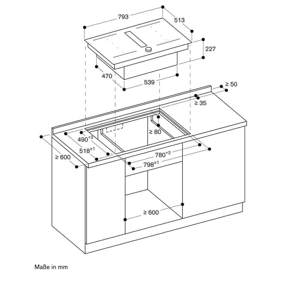 Bếp từ kết hợp hút mùi Gaggenau | CV282101