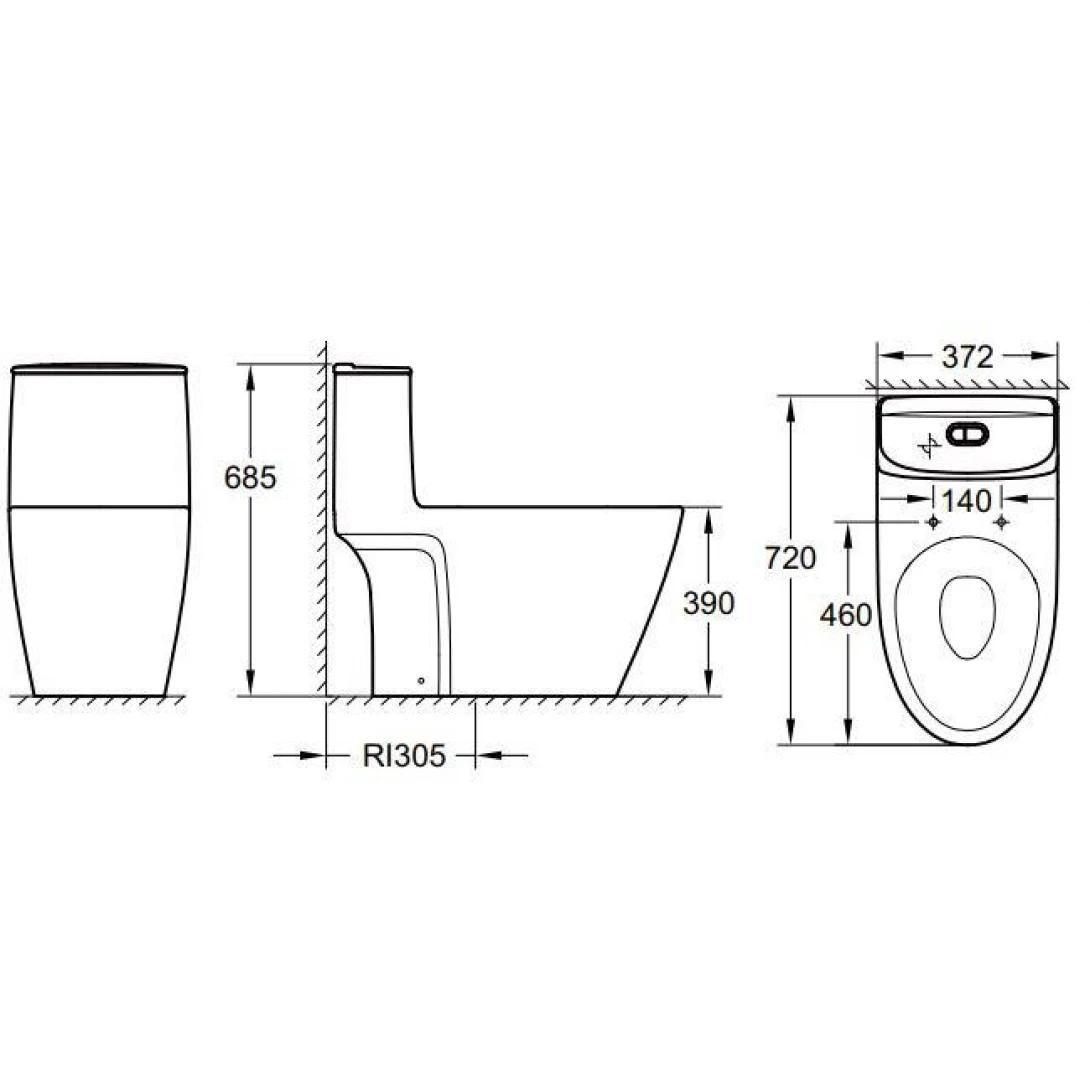 Bồn cầu một khối Grohe Bau Ceramic | 39990000/101330SH00