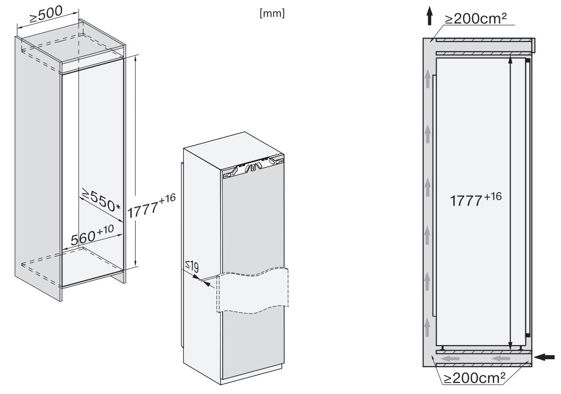 Tủ lạnh âm tủ Miele 296L | K 7797 CR