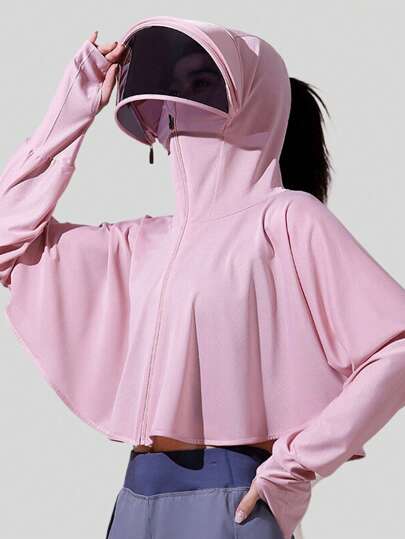 Áo Khoác Chống Nắng Nữ Cánh Dơi Chất Thun Lạnh Chống Tia UV Dáng Ngắn AHBRA UPF50