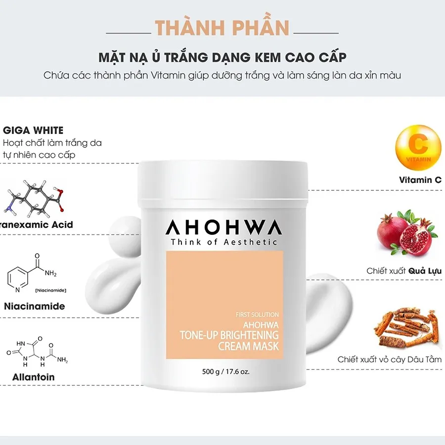 Kem Ủ Trắng Da Ahohwa Brightening Mask