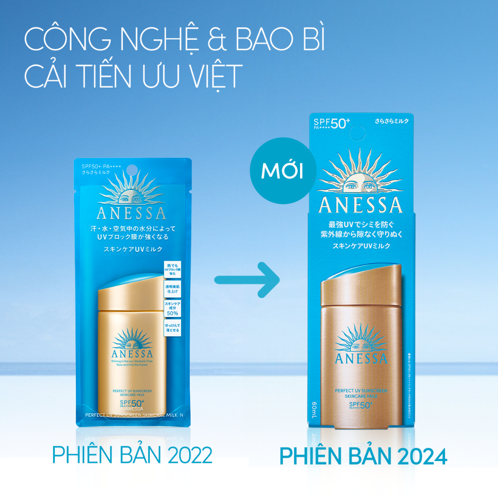 Sữa Chống Nắng Anessa Perfect UV Sunscreen Skincare Milk SPF 50+ PA++++ 60ml (Nâu)