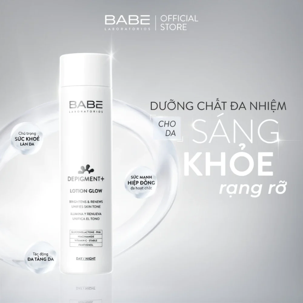 Lotion BABÉ Depigment+ Lotion Glow Dưỡng Sáng Da, Mờ Thâm 150ml