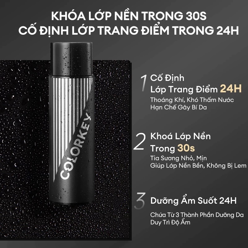 Xịt Khóa Nền Colorkey Airy Soft Matte Setting Spray - Chai Đen 100ml