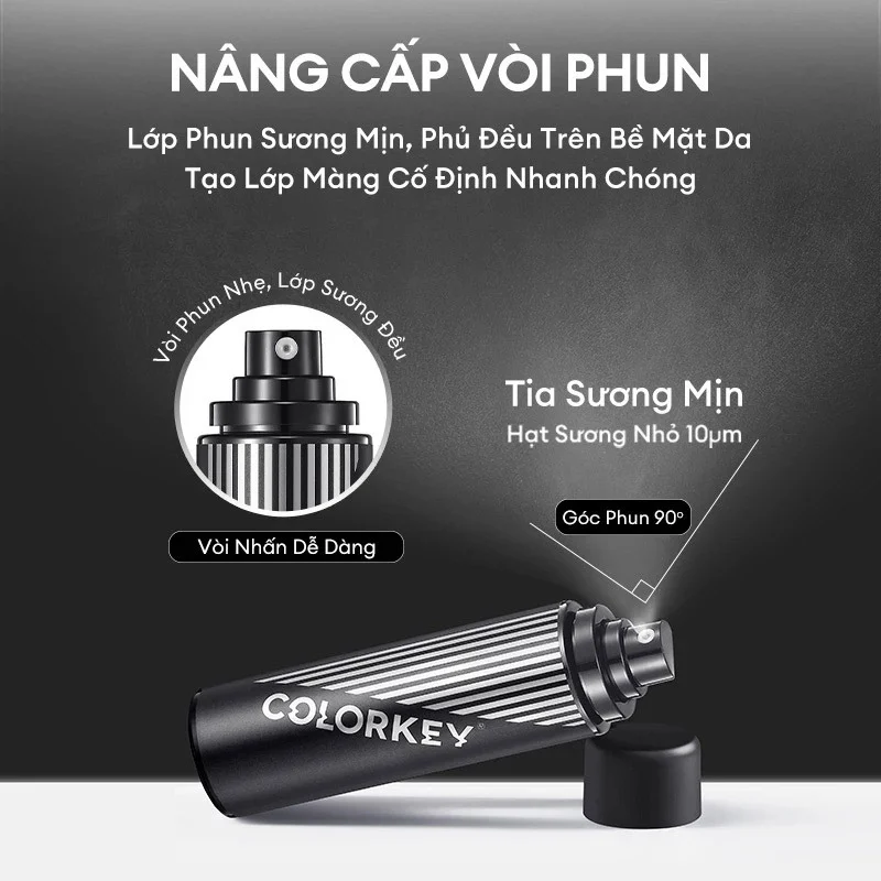 Xịt Khóa Nền Colorkey Airy Soft Matte Setting Spray - Chai Đen 100ml