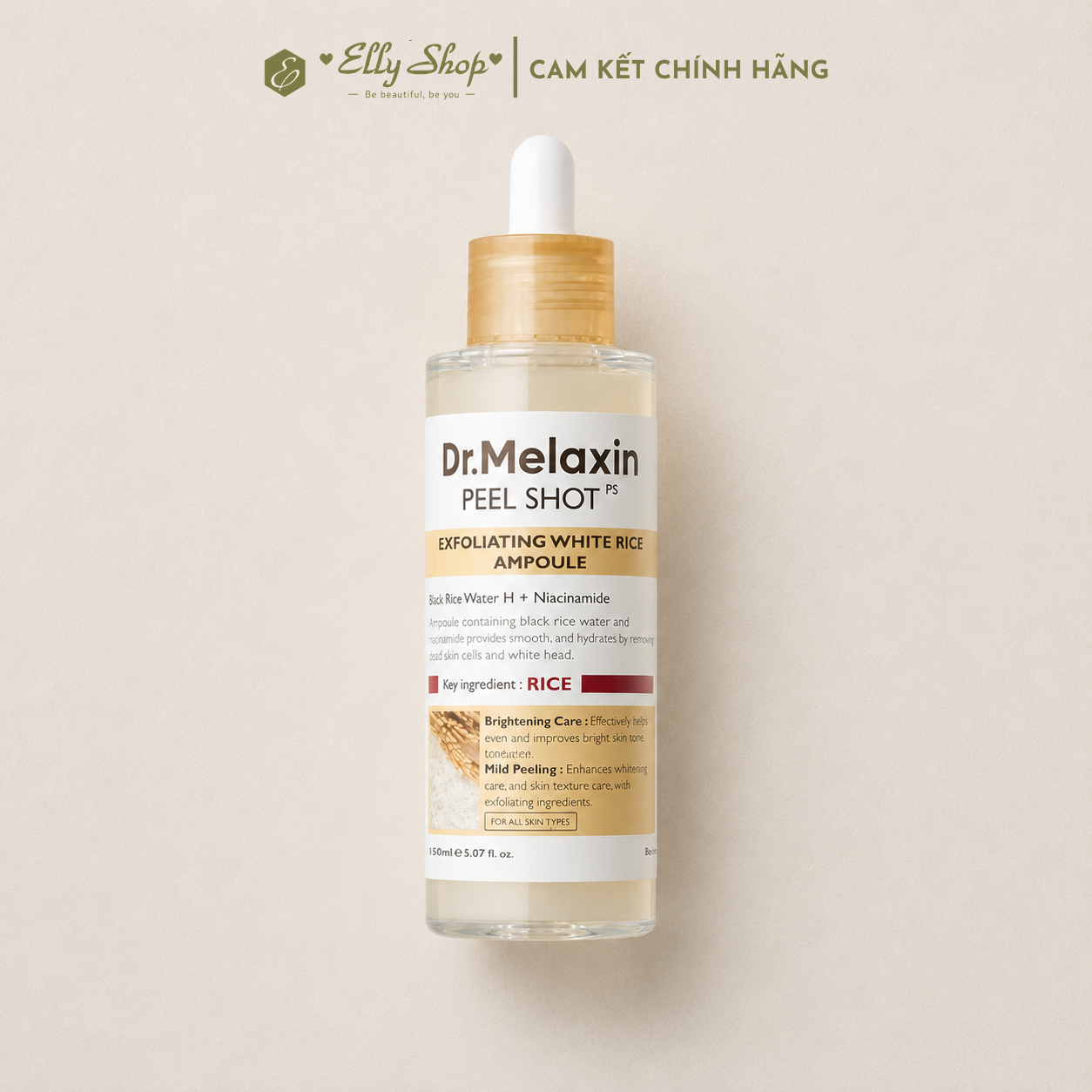 Tẩy tế bào chết Dr. Melaxin Peel Shot Exfoliant White Rice Ampoule 80ml
