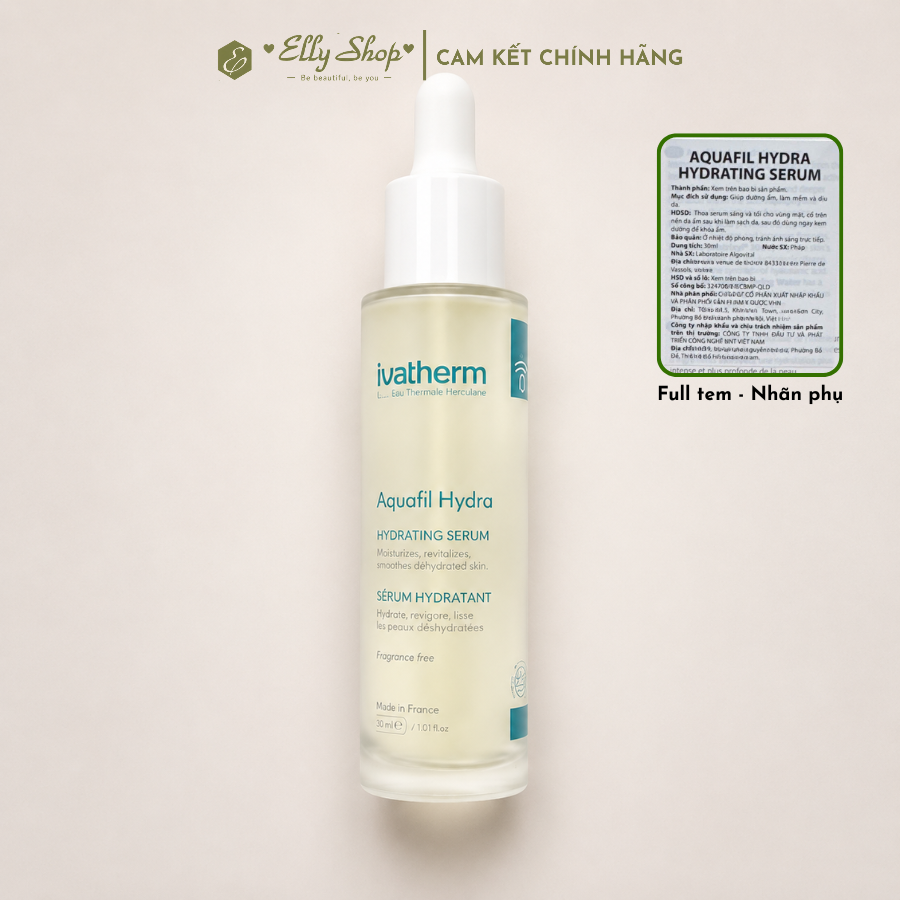 Tinh Chất Dưỡng Ẩm, Phục Hồi & Trẻ Hóa Da Ivatherm Aquafil Hydra Hydrating Serum 30ml