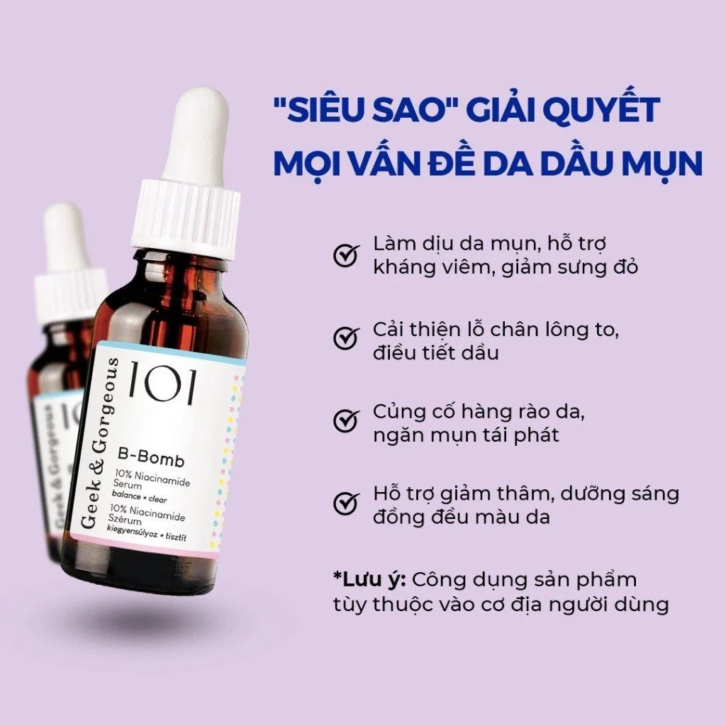 Tinh Chất Geek & Gorgeous B-Bomb 10% Niacinamide 30ml - Kiểm Soát Dầu