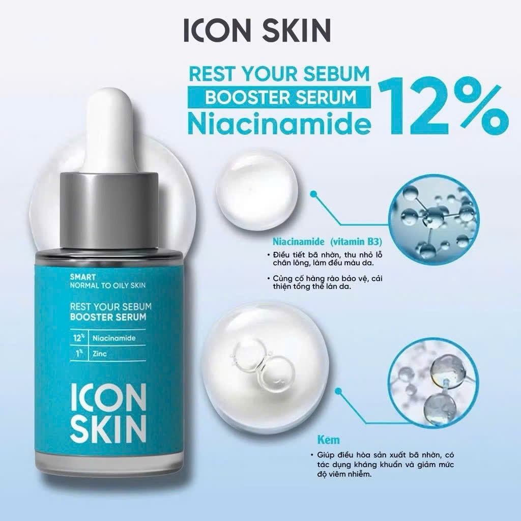 Tinh Chất ICON SKIN 12% Niacinamide Booster Serum 30ml