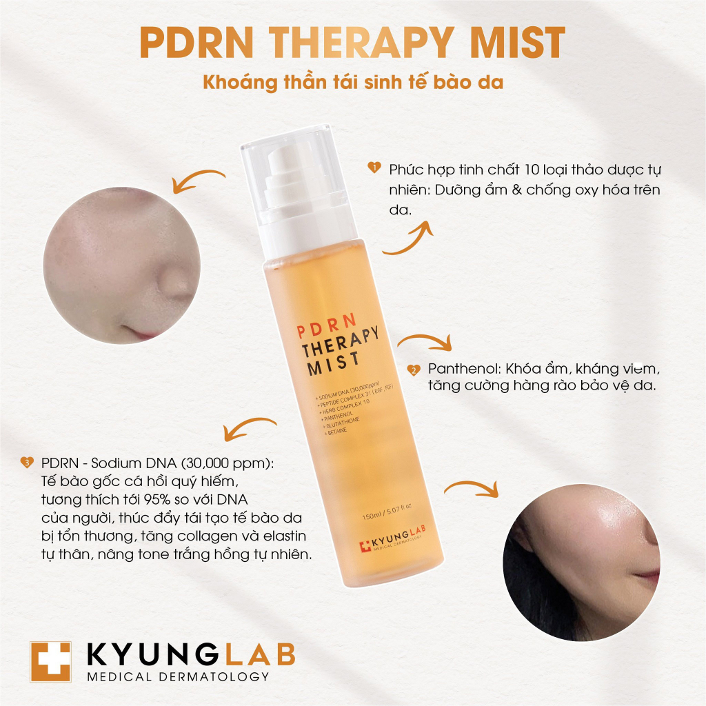Xịt Khoáng KyungLab PDRN Therapy Mist 150ml - Phục Hồi & Cấp Ẩm Chuyên Sâu